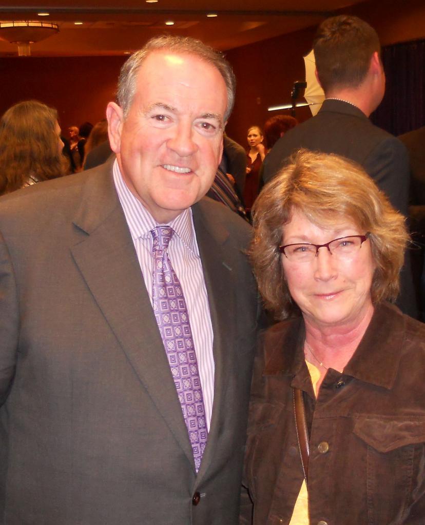 Governor Huckabee was a popular guy at the reception following the Freedom Rally