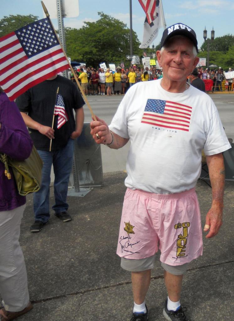 A raffle was held and one of the prizes was a pair of infamous "pink underwear" from the Maricopa County jail.  This gentleman was the proud winner!