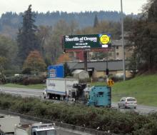 Sheriffs of Oregon billboard on I-205 in Portland, Oregon